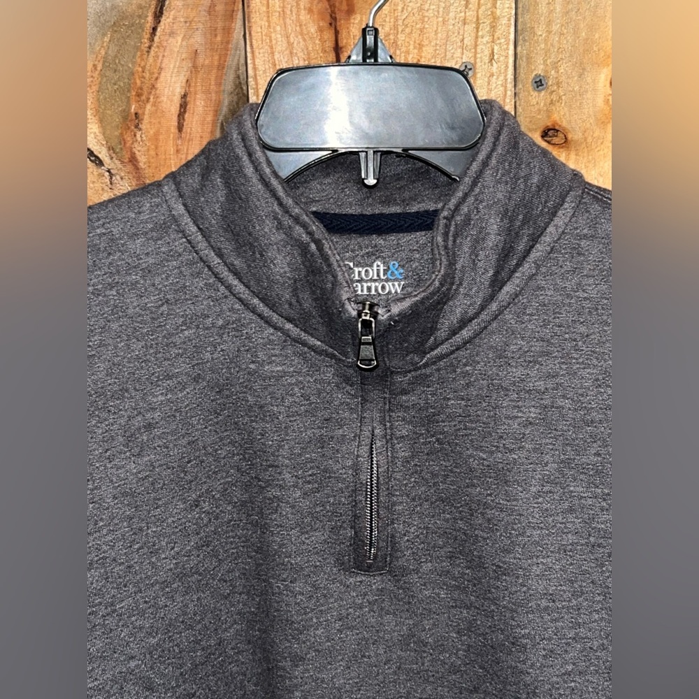 💁‍♂️EUC💁‍♂️Croft & Barrow Grey Pull Over 🧥 Jacket. - Picture 2 of 6